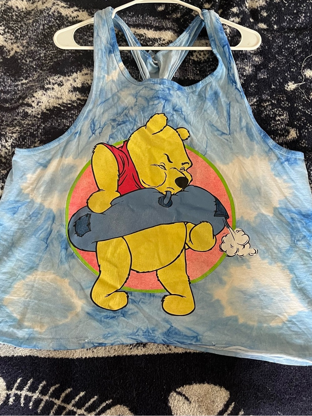Vintage Winnie the Pooh Blue Tie-Dye Tank Top